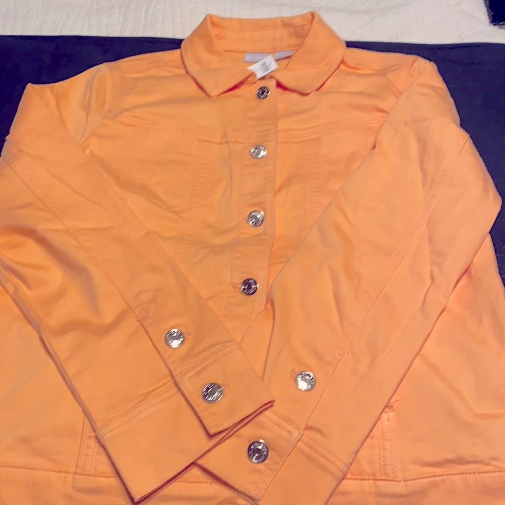 NWT CHICOS sz 1 denim jacket